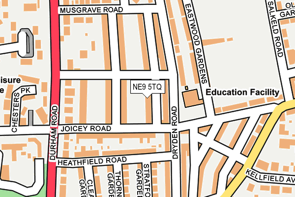 NE9 5TQ map - OS OpenMap – Local (Ordnance Survey)