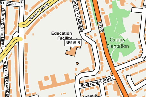 NE9 5UR map - OS OpenMap – Local (Ordnance Survey)