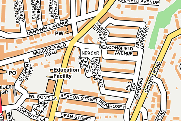 NE9 5XR map - OS OpenMap – Local (Ordnance Survey)