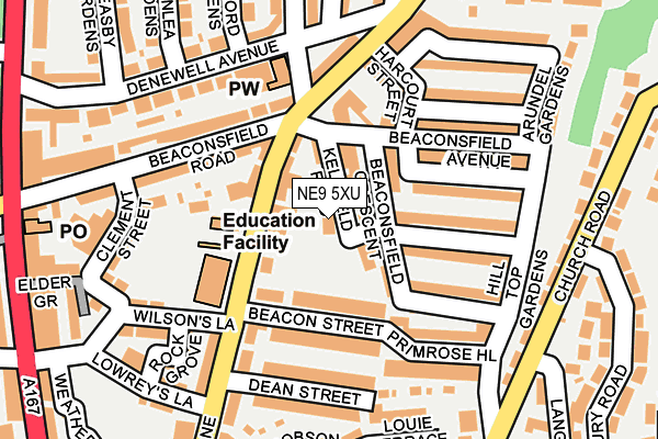 NE9 5XU map - OS OpenMap – Local (Ordnance Survey)