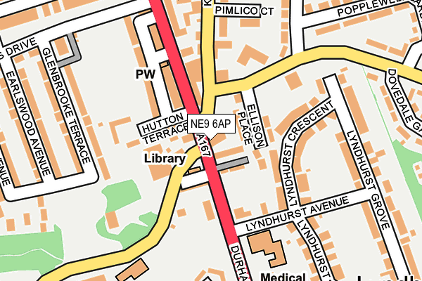 NE9 6AP map - OS OpenMap – Local (Ordnance Survey)