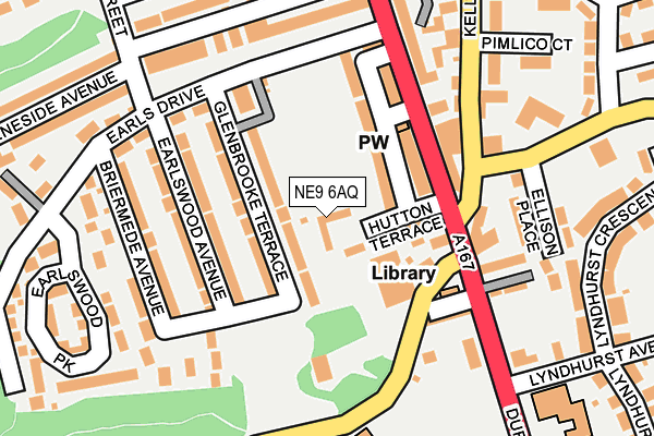 NE9 6AQ map - OS OpenMap – Local (Ordnance Survey)