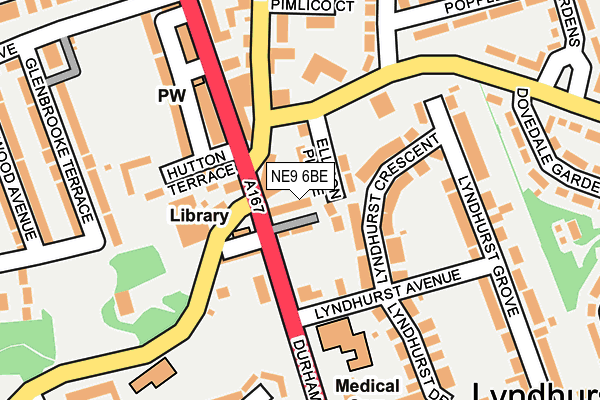 NE9 6BE map - OS OpenMap – Local (Ordnance Survey)