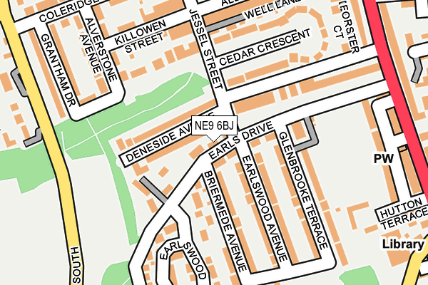 NE9 6BJ map - OS OpenMap – Local (Ordnance Survey)