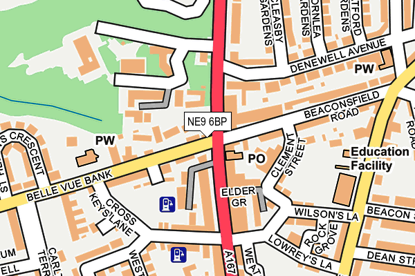 NE9 6BP map - OS OpenMap – Local (Ordnance Survey)