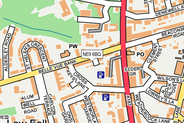 NE9 6BQ map - OS OpenMap – Local (Ordnance Survey)
