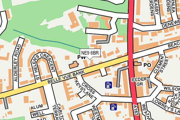 NE9 6BR map - OS OpenMap – Local (Ordnance Survey)