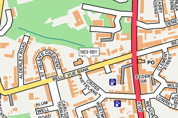 NE9 6BY map - OS OpenMap – Local (Ordnance Survey)