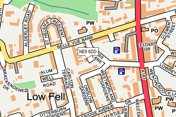 NE9 6DD map - OS OpenMap – Local (Ordnance Survey)