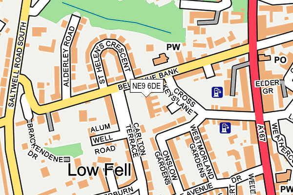 NE9 6DE map - OS OpenMap – Local (Ordnance Survey)