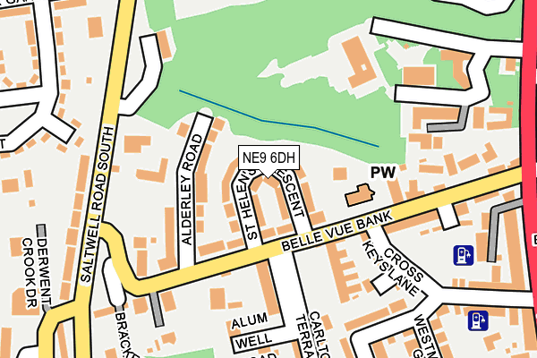NE9 6DH map - OS OpenMap – Local (Ordnance Survey)