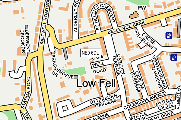 NE9 6DL map - OS OpenMap – Local (Ordnance Survey)