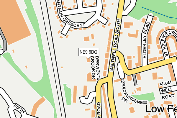 NE9 6DQ map - OS OpenMap – Local (Ordnance Survey)
