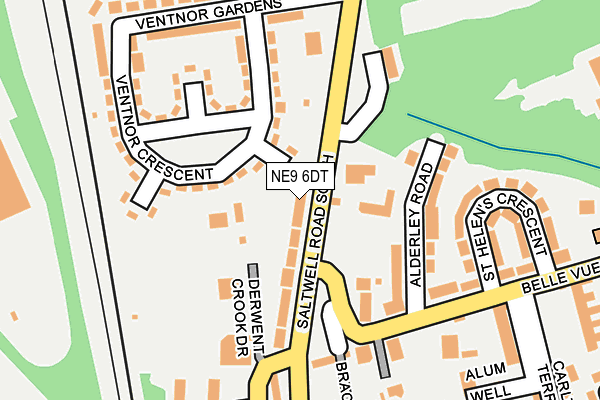 NE9 6DT map - OS OpenMap – Local (Ordnance Survey)