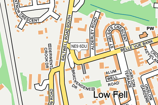 NE9 6DU map - OS OpenMap – Local (Ordnance Survey)