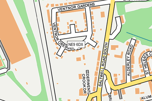 NE9 6DX map - OS OpenMap – Local (Ordnance Survey)