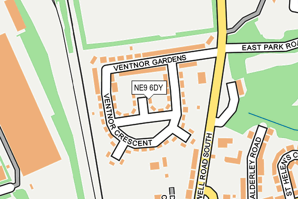 NE9 6DY map - OS OpenMap – Local (Ordnance Survey)