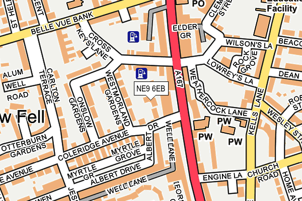 NE9 6EB map - OS OpenMap – Local (Ordnance Survey)