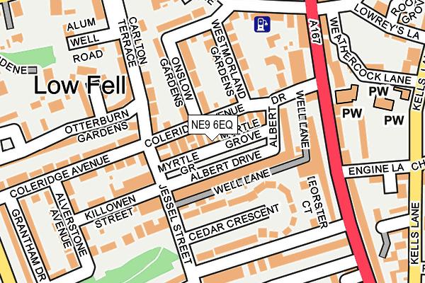 NE9 6EQ map - OS OpenMap – Local (Ordnance Survey)