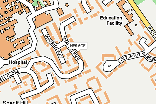 NE9 6GE map - OS OpenMap – Local (Ordnance Survey)