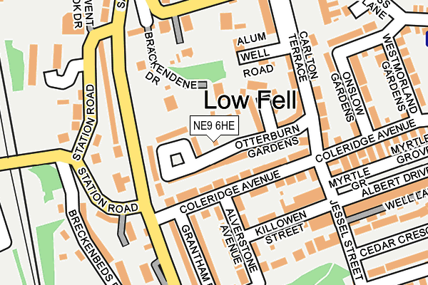 NE9 6HE map - OS OpenMap – Local (Ordnance Survey)