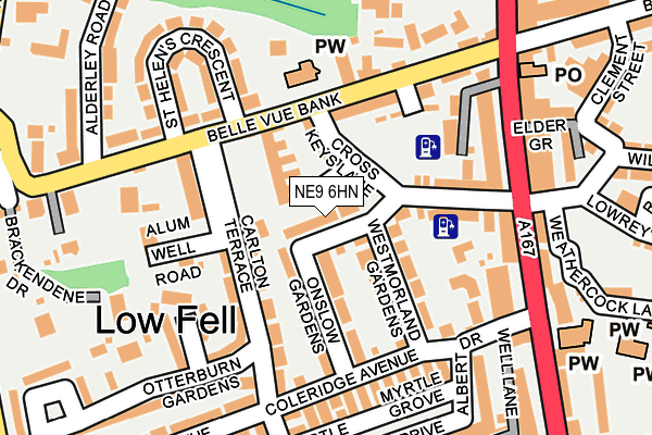 NE9 6HN map - OS OpenMap – Local (Ordnance Survey)
