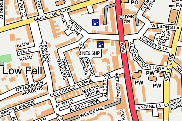 NE9 6HP map - OS OpenMap – Local (Ordnance Survey)