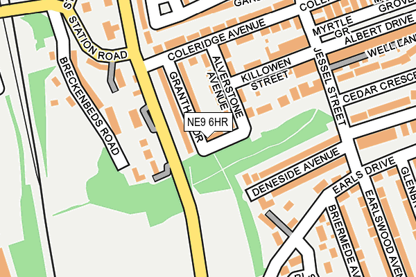NE9 6HR map - OS OpenMap – Local (Ordnance Survey)