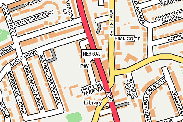 NE9 6JA map - OS OpenMap – Local (Ordnance Survey)
