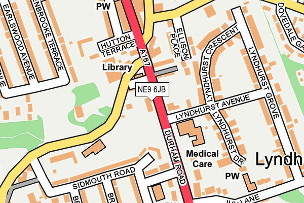 NE9 6JB map - OS OpenMap – Local (Ordnance Survey)