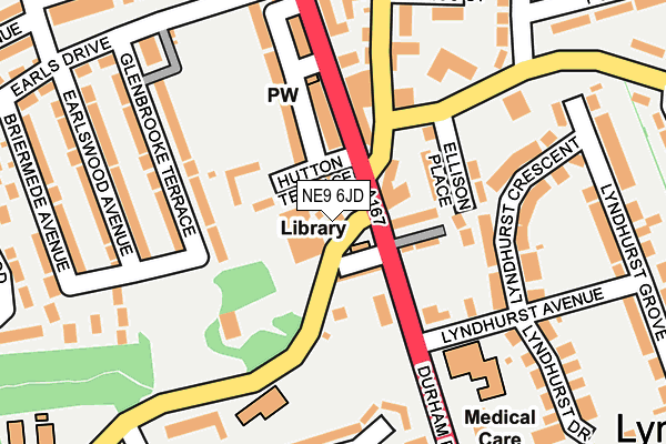 NE9 6JD map - OS OpenMap – Local (Ordnance Survey)