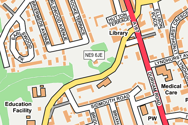 NE9 6JE map - OS OpenMap – Local (Ordnance Survey)