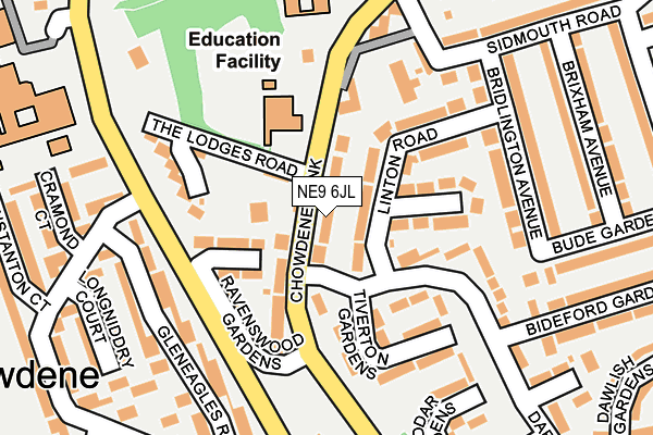 NE9 6JL map - OS OpenMap – Local (Ordnance Survey)