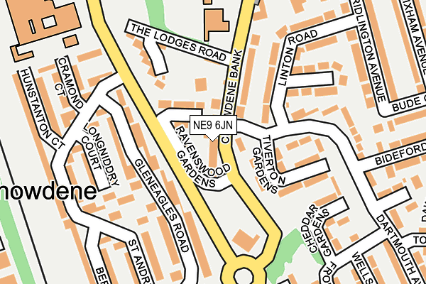 NE9 6JN map - OS OpenMap – Local (Ordnance Survey)