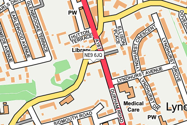 NE9 6JQ map - OS OpenMap – Local (Ordnance Survey)