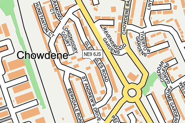 NE9 6JS map - OS OpenMap – Local (Ordnance Survey)