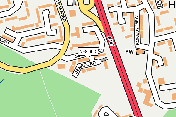 NE9 6LD map - OS OpenMap – Local (Ordnance Survey)