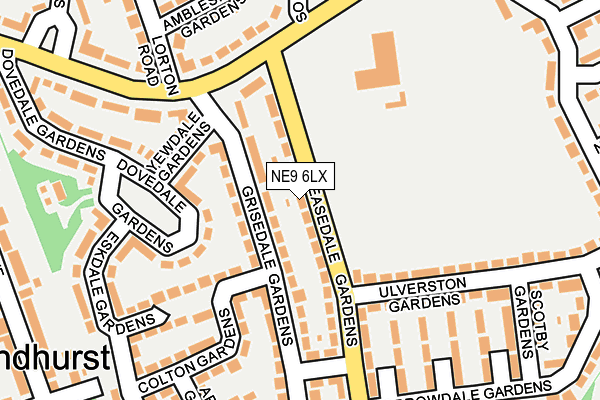 NE9 6LX map - OS OpenMap – Local (Ordnance Survey)