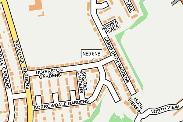 NE9 6NB map - OS OpenMap – Local (Ordnance Survey)