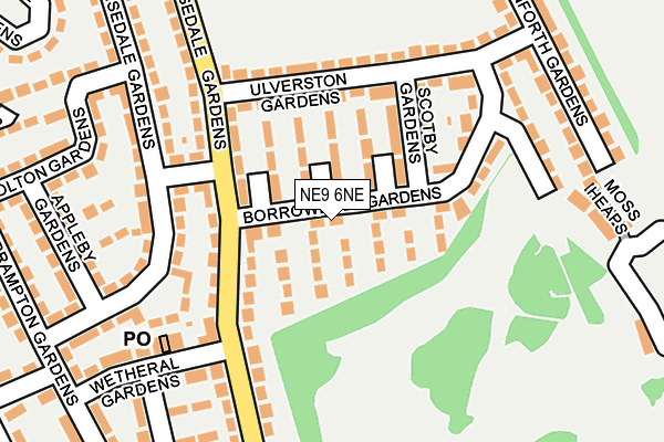 NE9 6NE map - OS OpenMap – Local (Ordnance Survey)