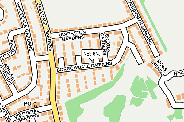 NE9 6NJ map - OS OpenMap – Local (Ordnance Survey)
