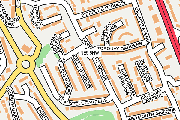 NE9 6NW map - OS OpenMap – Local (Ordnance Survey)