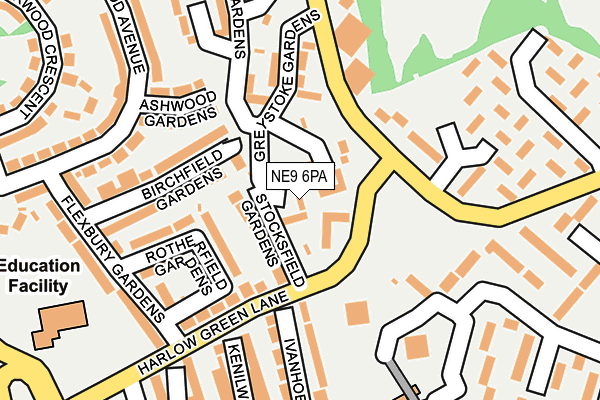 NE9 6PA map - OS OpenMap – Local (Ordnance Survey)