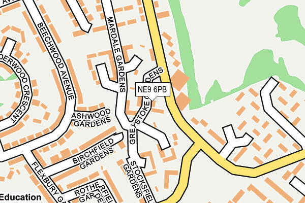 NE9 6PB map - OS OpenMap – Local (Ordnance Survey)