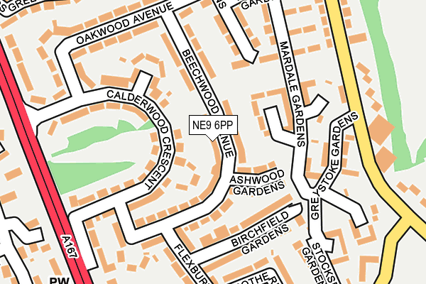 NE9 6PP map - OS OpenMap – Local (Ordnance Survey)