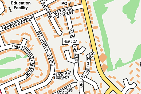 NE9 6QA map - OS OpenMap – Local (Ordnance Survey)