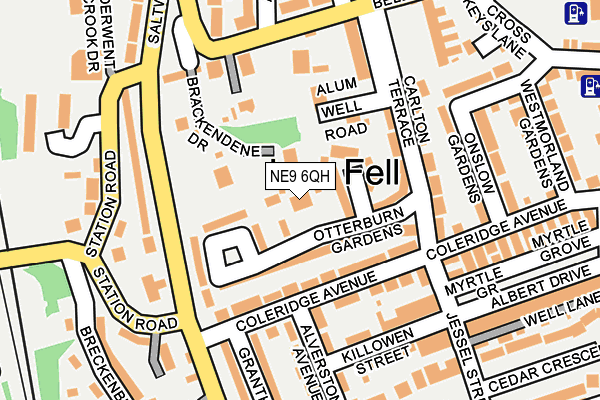 NE9 6QH map - OS OpenMap – Local (Ordnance Survey)