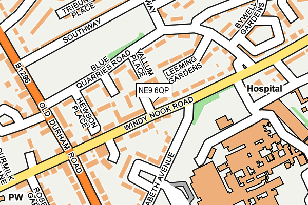 NE9 6QP map - OS OpenMap – Local (Ordnance Survey)