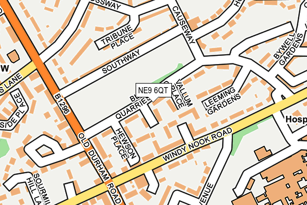 NE9 6QT map - OS OpenMap – Local (Ordnance Survey)