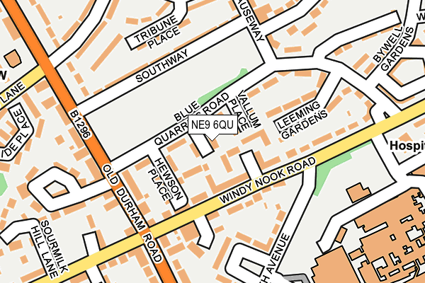 NE9 6QU map - OS OpenMap – Local (Ordnance Survey)